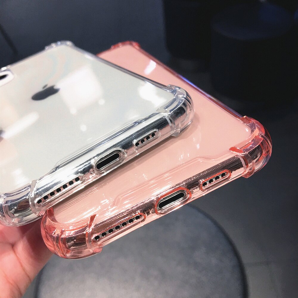 Transparent Shockproof Case for iPhone 13 12 Mini 11 Pro Max XS XR 6S 7 8 Plus Clear Anti-Knock Phone Shell Soft TPU Back Cover