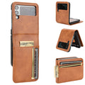 Suitable for Samsung Galaxy folding screen wallet protective case Z flip 4 card insertion phone case anti drop 2-in-1