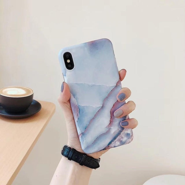 Luxury Marble Case For iPhone 7 Case Soft Silicone Back Cover For iPhone 6 6S 7 Plus 8 Plus Coque iPhone X XR XS Max Case Cover