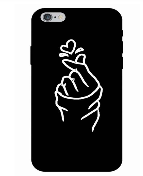 Mobile Shell Apple 8Plus Black tpu Face Line Soft Shell Simple Sketch Shell For iphone 6