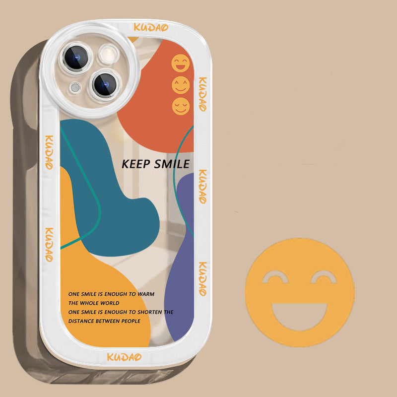 Smiley Face iPhone 14 Phone Case Apple 13pro Transparent 12 Simple 11 All Inclusive XR Men And Women XSMAX Protective Case