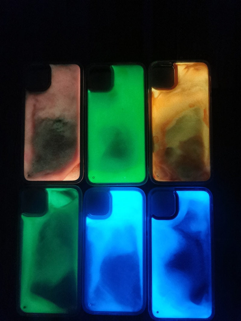 Luminous Phone Case For iPhone 12 11 12 Pro Max XR XS Max X 7 8 Plus 12 Mini 12Pro 12 11 Glitter Neon Sand Back Cover