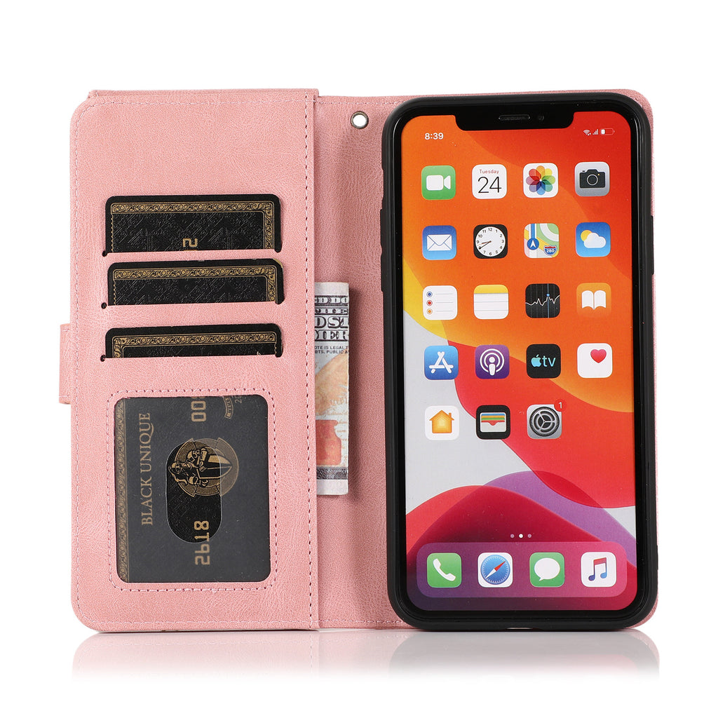Ip12promax wallet leather case suitable for Ip11 stand phone case protective case