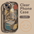Smiley Face iPhone 14 Phone Case Apple 13pro Transparent 12 Simple 11 All Inclusive XR Men And Women XSMAX Protective Case