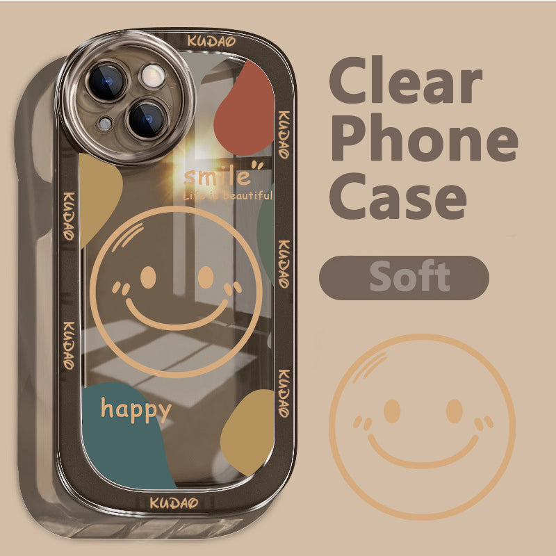 Smiley Face iPhone 14 Phone Case Apple 13pro Transparent 12 Simple 11 All Inclusive XR Men And Women XSMAX Protective Case