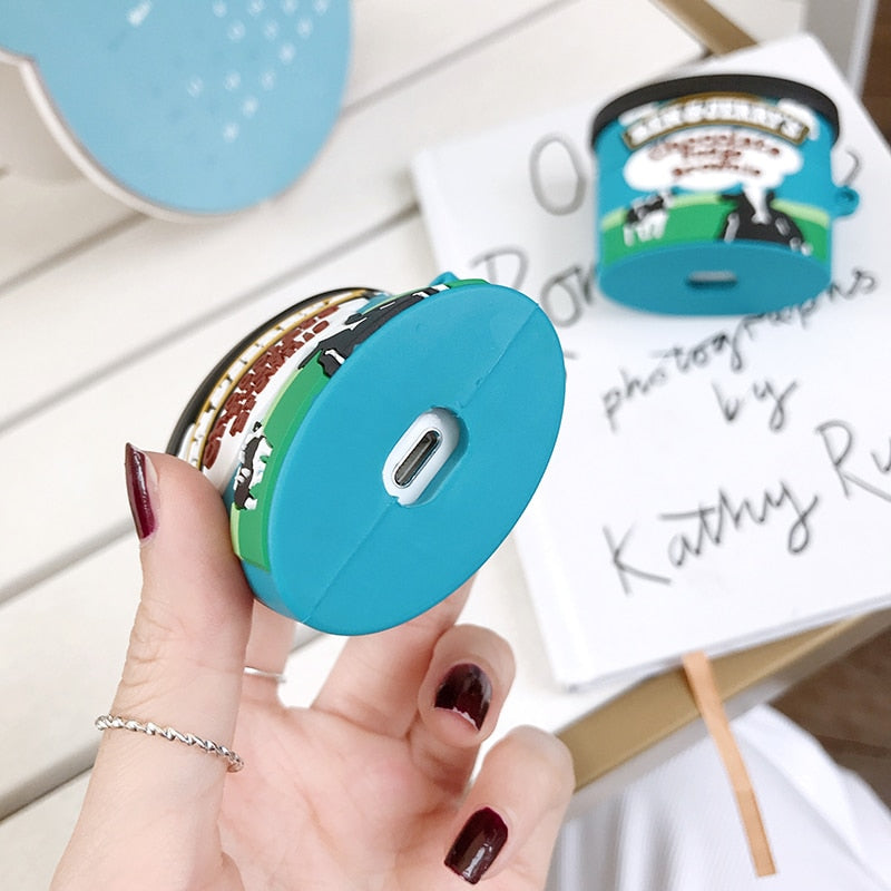 Brand ben jerry chocolate ice cream case For AirPods 1 2 Pro charge box soft silicone Wireless bluetooth earphone protect cover