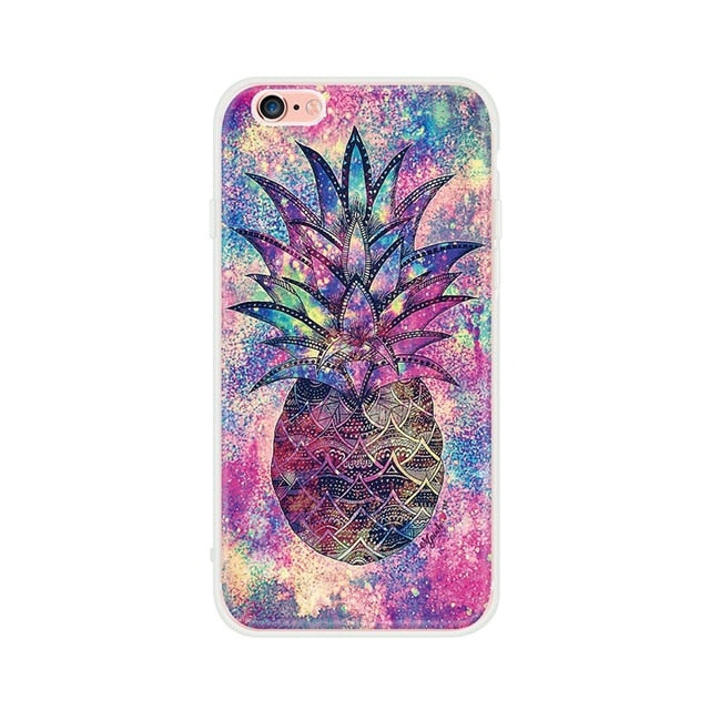 Silicon Case For iPhone 7 7Plus 6 6S 5 5S SE Case Soft TPU Cover Flower Leaves Bird
