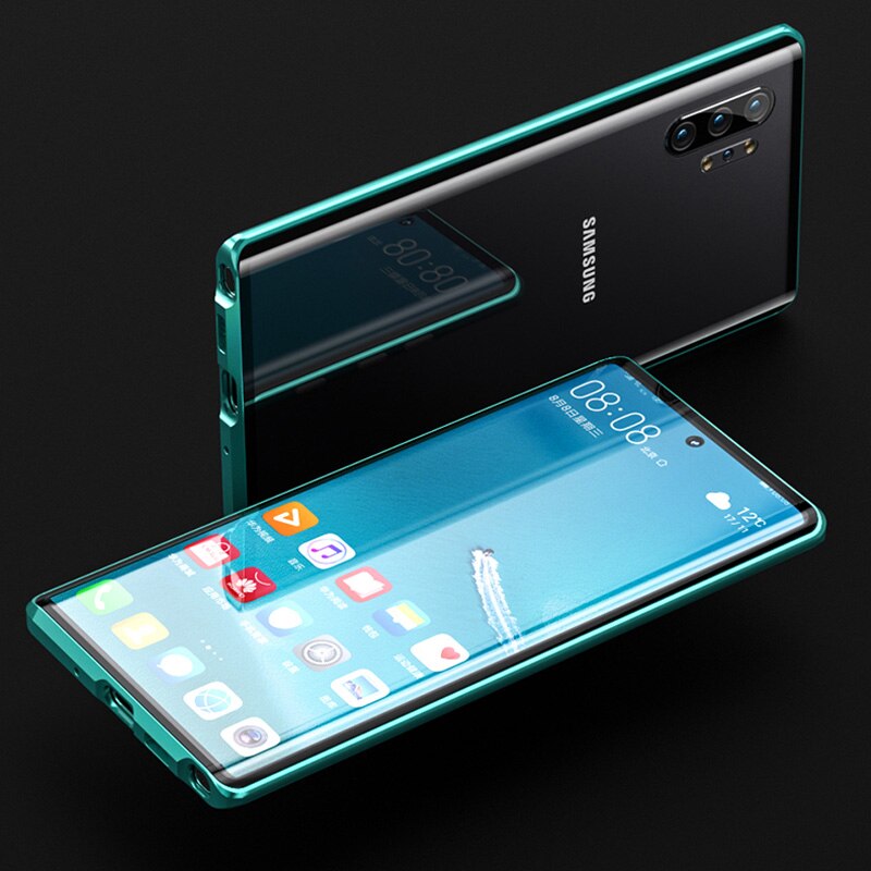 Full body Magnetic Tempered Glass Case for Samsung Note 10 S10 S9 Plus Note 9 Case Metal Bumper Shockproof Protective Shell