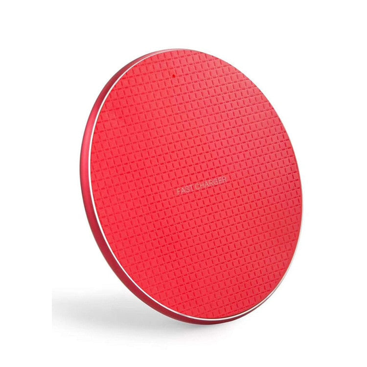 Round wireless ultra-thin charger new product 10W aluminum alloy mobile phone wireless charger gift gift Android Apple universal