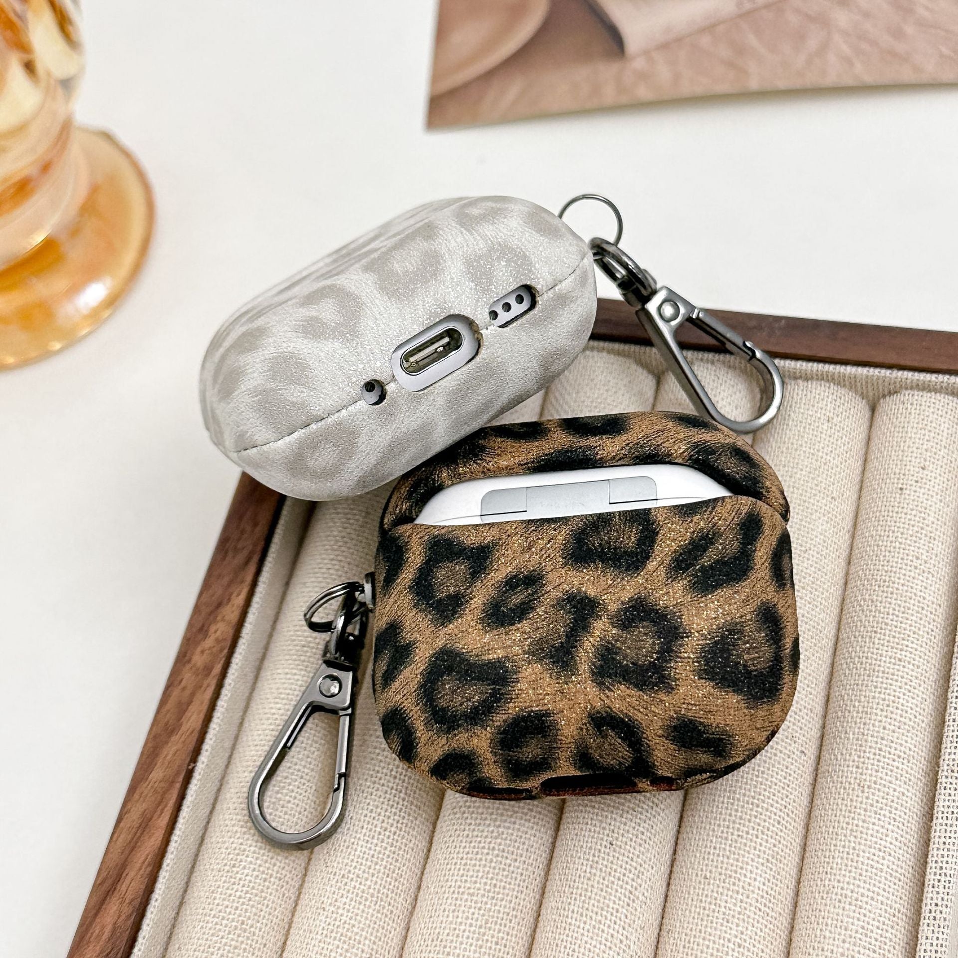 Faux Leopard Print Full Coverage Protective Case for AirPods 4, Premium Stylish Design, AirPods Case