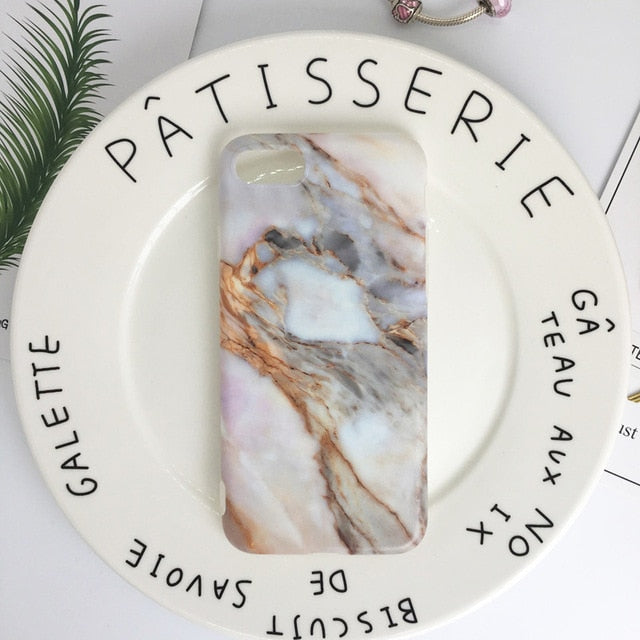 Luxury Marble Case For iPhone 7 Case Soft Silicone Back Cover For iPhone 6 6S 7 Plus 8 Plus Coque iPhone X XR XS Max Case Cover
