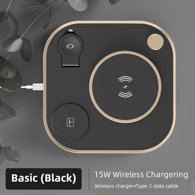 15w Fast 3 In 1 Wireless Charging for IPhone Phone Watch Earphone Modern Led Office Desk Lamp Wireless Charger Lamp