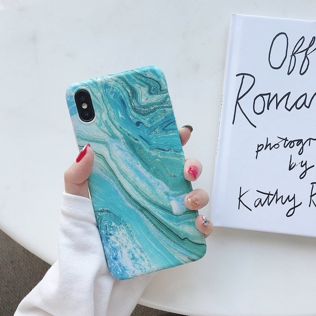 Glitter Marble Case For iphone 7 XR XS MAX Case Soft TPU Back Cover For iphone 6 6S 7 8 Plus iphone X XR Case Cover Phone Case