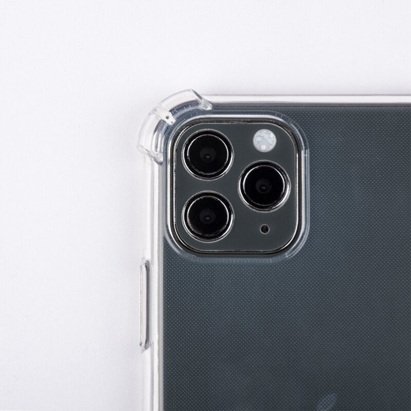 Phone Case For iPhone 11Pro 11 Pro Max Airbag Cover Silicone TPU Clear Case Coque With Lanyard Strap for iPhone 11