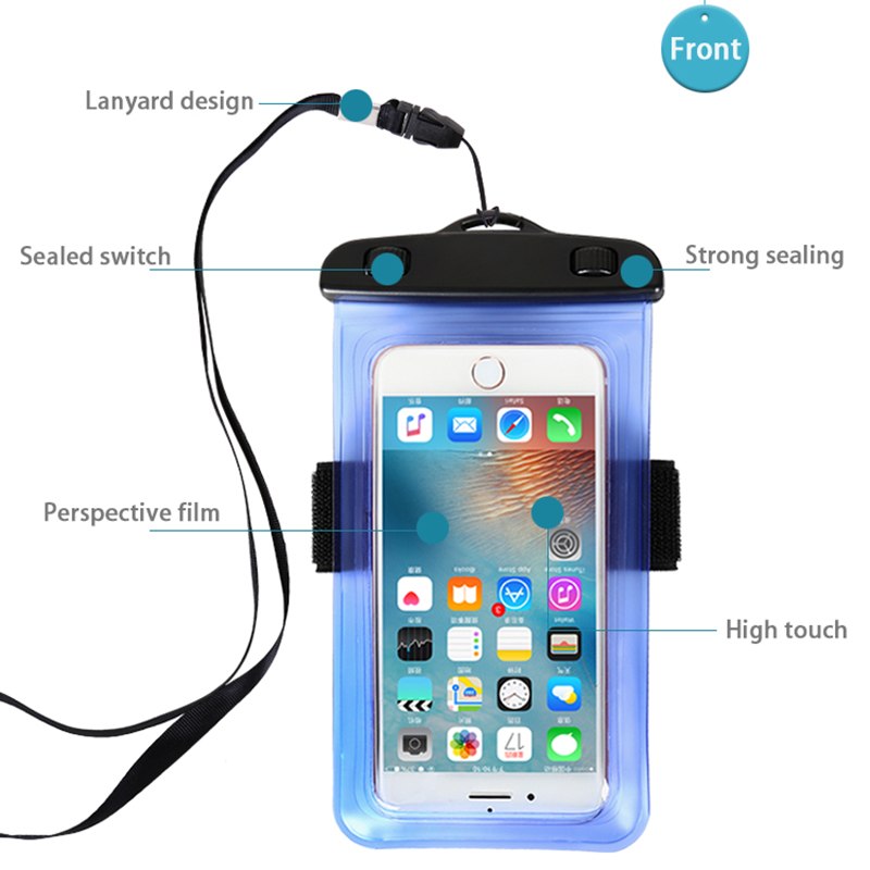 6.0 Universal Waterproof Phone Case Arm Band Bag For iPhone X XS Max 6 7 8 Plus Xiaomi mi6 Huawei Mate 20 Swim Water proof Cover