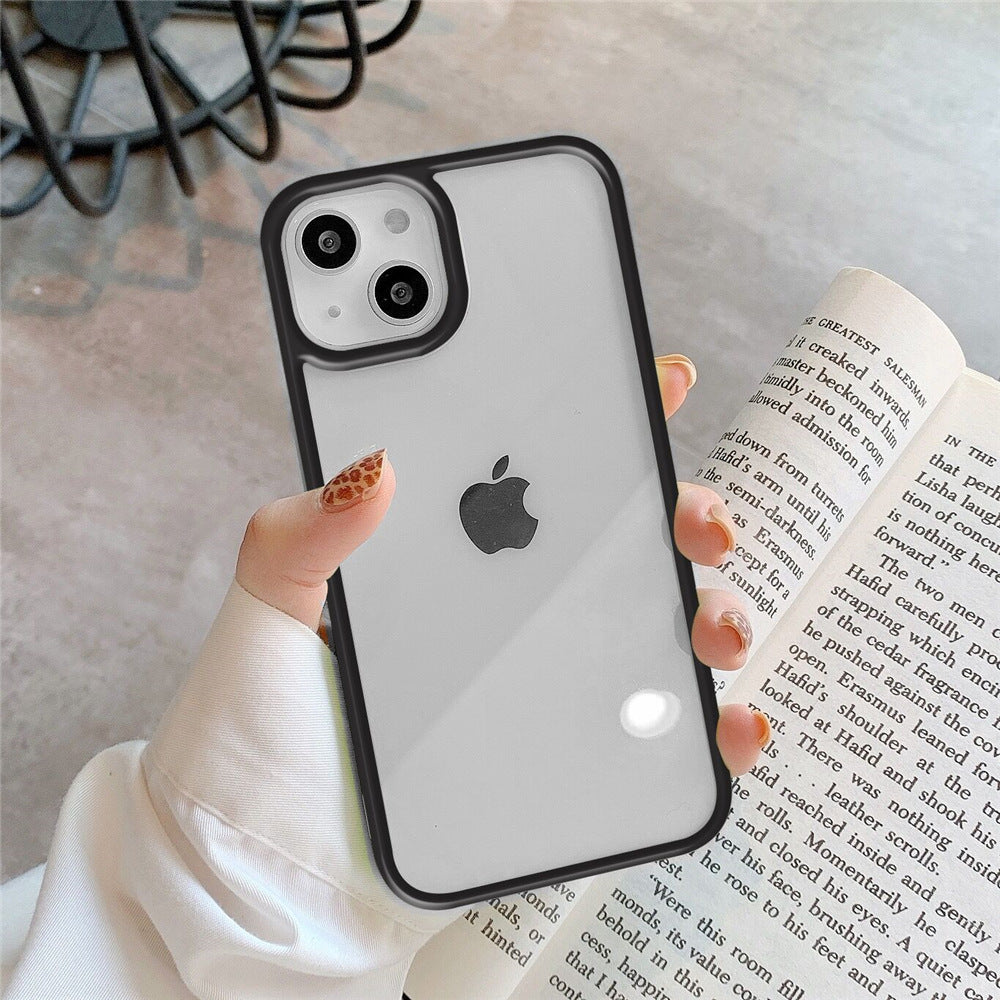 Candy colored acrylic suitable for Apple 14 Promax phone case iPhone 13mini groove 15Pr protective cover