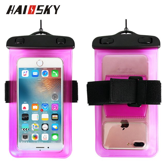 6.0 Universal Waterproof Phone Case Arm Band Bag For iPhone X XS Max 6 7 8 Plus Xiaomi mi6 Huawei Mate 20 Swim Water proof Cover