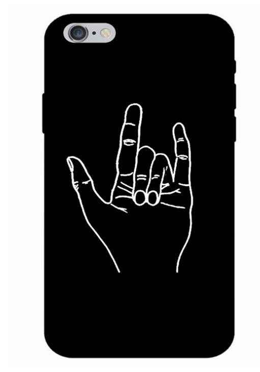 Mobile Shell Apple 8Plus Black tpu Face Line Soft Shell Simple Sketch Shell For iphone 6