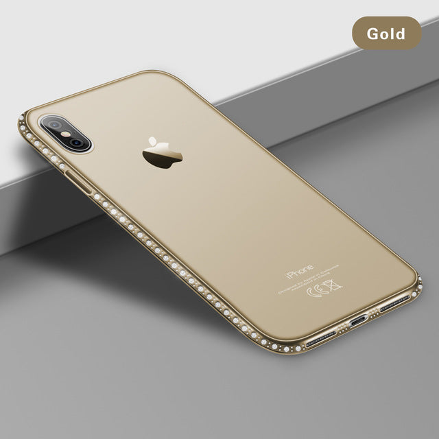 Diamond Bling Transparent Phone Case Cover for iPhone 6 6S 8 7 Plus Soft TPU Clear Cover For iPhone X XR XS Max 5 5s SE