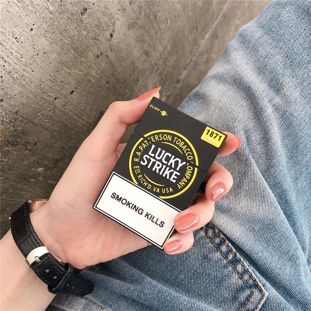 Fashion Cool Popularity Lucky Cigarette Headphone Case For Apple Airpods Pro 3 1 2 Silicone Wireless bluetooth headset Cover Box