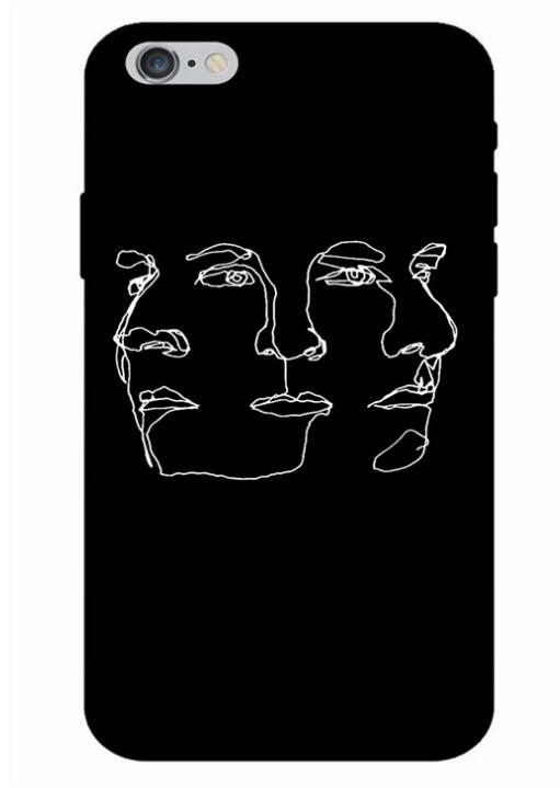 Mobile Shell Apple 8Plus Black tpu Face Line Soft Shell Simple Sketch Shell For iphone 6