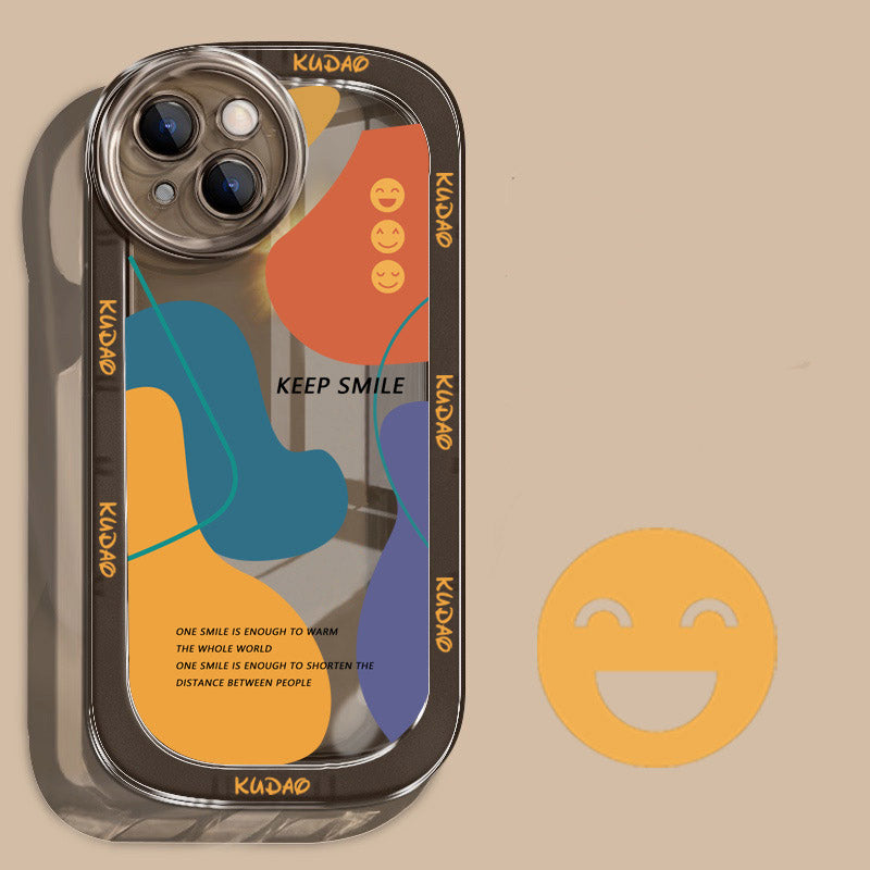 Smiley Face iPhone 14 Phone Case Apple 13pro Transparent 12 Simple 11 All Inclusive XR Men And Women XSMAX Protective Case