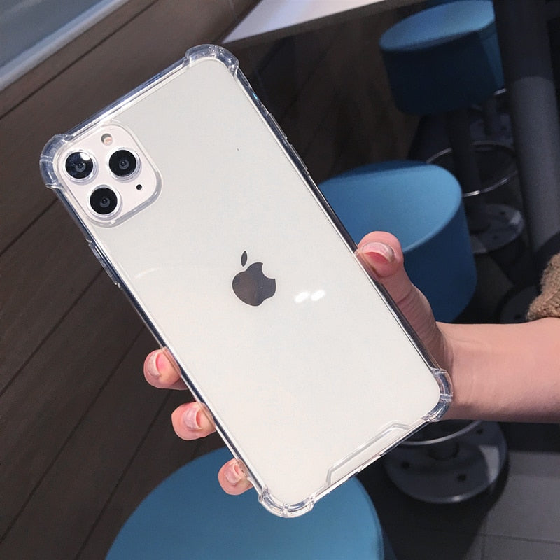 Transparent Shockproof Case for iPhone 13 12 Mini 11 Pro Max XS XR 6S 7 8 Plus Clear Anti-Knock Phone Shell Soft TPU Back Cover