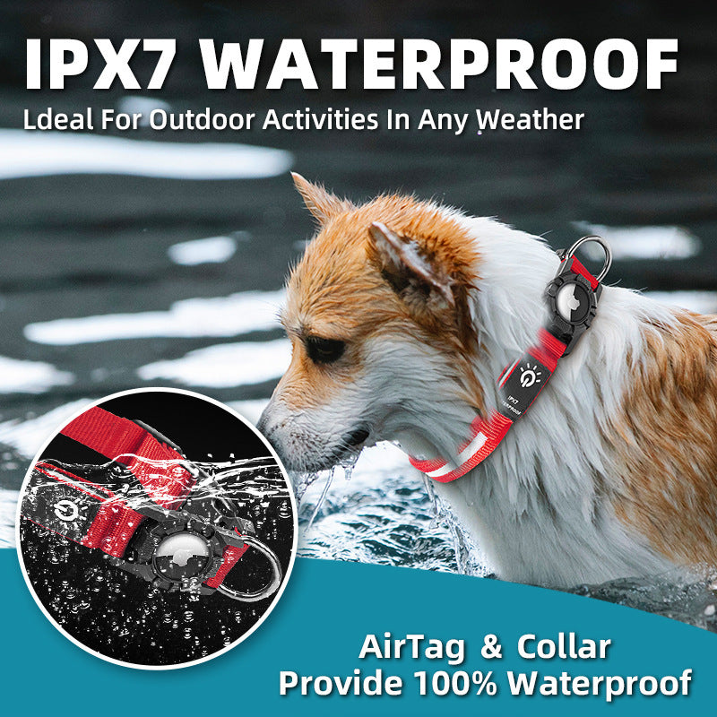 Applicable to Airtag Locator Ipx7 Waterproof Pet Collar Rechargeable Luminous Dog Collar