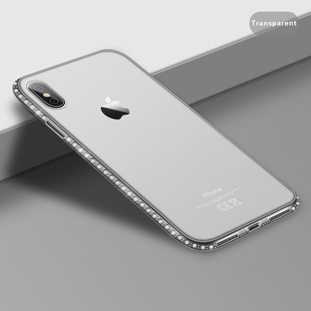 Diamond Bling Transparent Phone Case Cover for iPhone 6 6S 8 7 Plus Soft TPU Clear Cover For iPhone X XR XS Max 5 5s SE