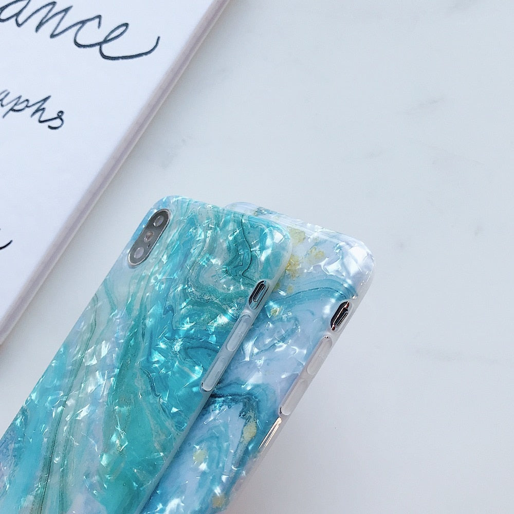 Glitter Marble Case For iphone 7 XR XS MAX Case Soft TPU Back Cover For iphone 6 6S 7 8 Plus iphone X XR Case Cover Phone Case