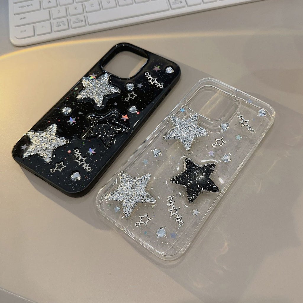 Sweet Cool 3D Star iPhone 14 Apple Phone Case 13 Drop Glue X/8 Spicy Girl 12/11 Suitable for 15promax