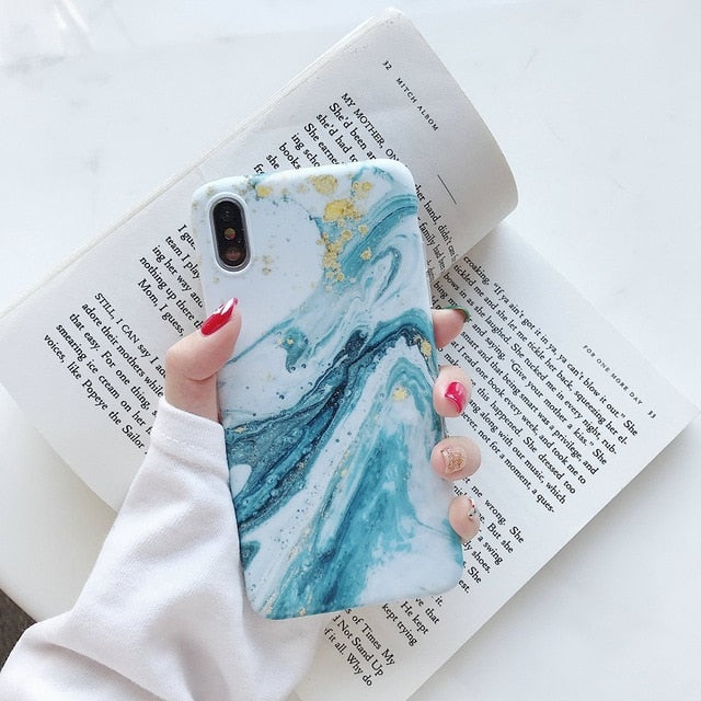 Glitter Marble Case For iphone 7 XR XS MAX Case Soft TPU Back Cover For iphone 6 6S 7 8 Plus iphone X XR Case Cover Phone Case