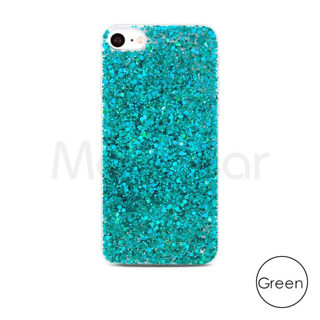 Silicone Bling Powder Soft Case For iPhone 5 5S 7 6 8 Plus X Shinning Glitter Phone Cover for iPhone XR XS Max Cases Shell