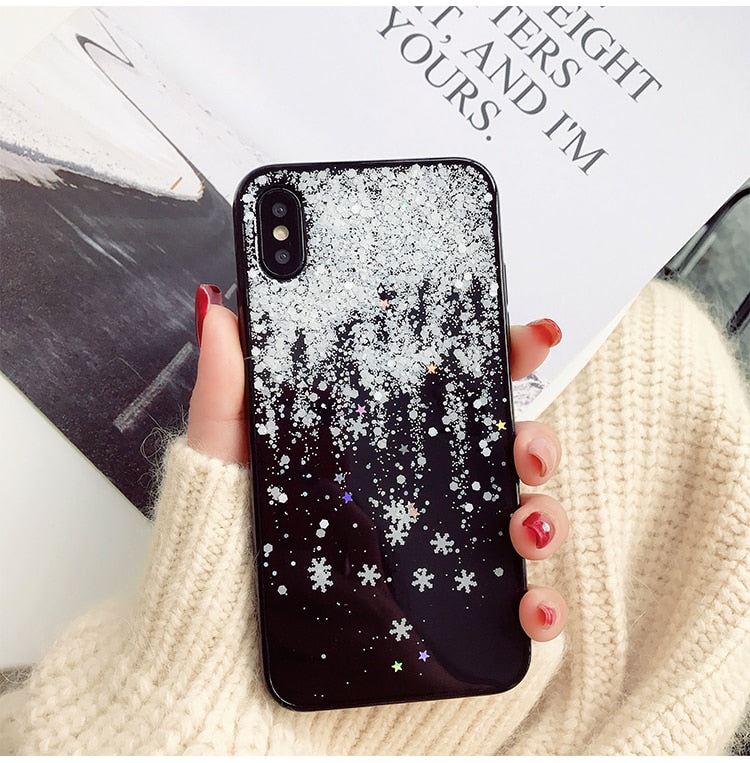 Snow Flower Soft Silicone Case For iPhone X XR Xs Max Stars Girl Cases Cover For iPhone 7 8 6 6s Plus