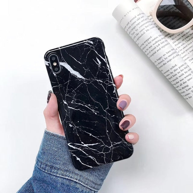 Luxury Marble Case For iPhone 7 Case Soft Silicone Back Cover For iPhone 6 6S 7 Plus 8 Plus Coque iPhone X XR XS Max Case Cover