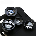 4 in 1 Mobile Phone Lensese Cases Full Coverage For iPhone X 8 7 6S 6 Plus Wide Angle Macro Fisheye Phone Lenses Black Case