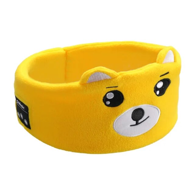 Soft Elastic Comfortable Wireless Music Earphones Kids Animal Sleeping Headphones Eye Mask Bluetooth V5.0 Headphones Headband