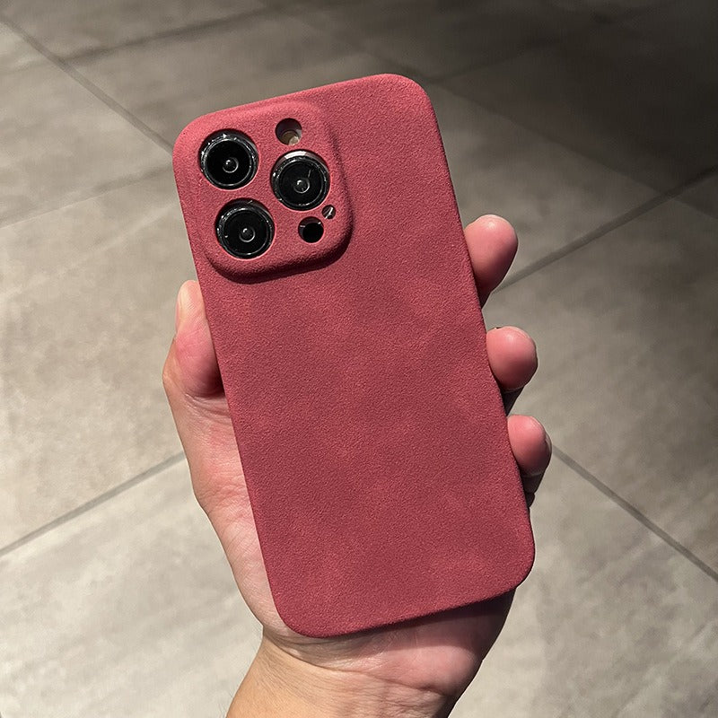 Suitable for iphone14promax mobile phone case suede pattern Apple 13 half package 12 anti-fall 11 net celebrity men's leather case