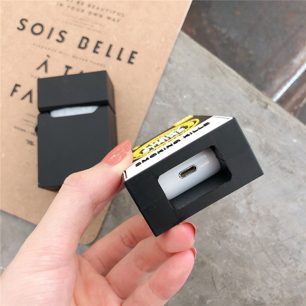 Fashion Cool Popularity Lucky Cigarette Headphone Case For Apple Airpods Pro 3 1 2 Silicone Wireless bluetooth headset Cover Box