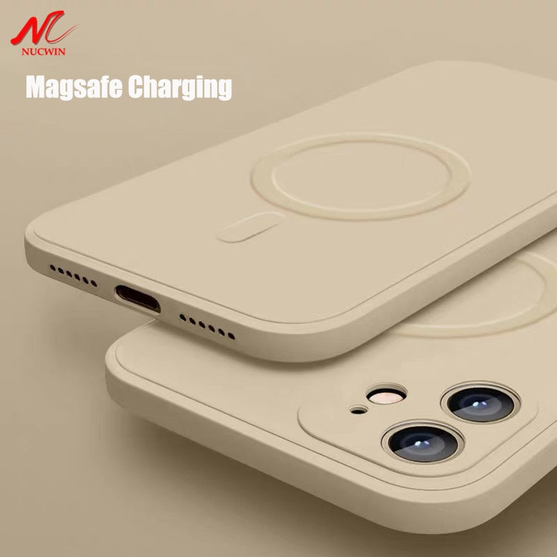 Liquid Silicone Magnetic Case for iPhone 12 Pro Max 11Pro X Xs Xr 7 8 Plus 12 Mini Wireless Charger Magsafing Magnet Back Cover