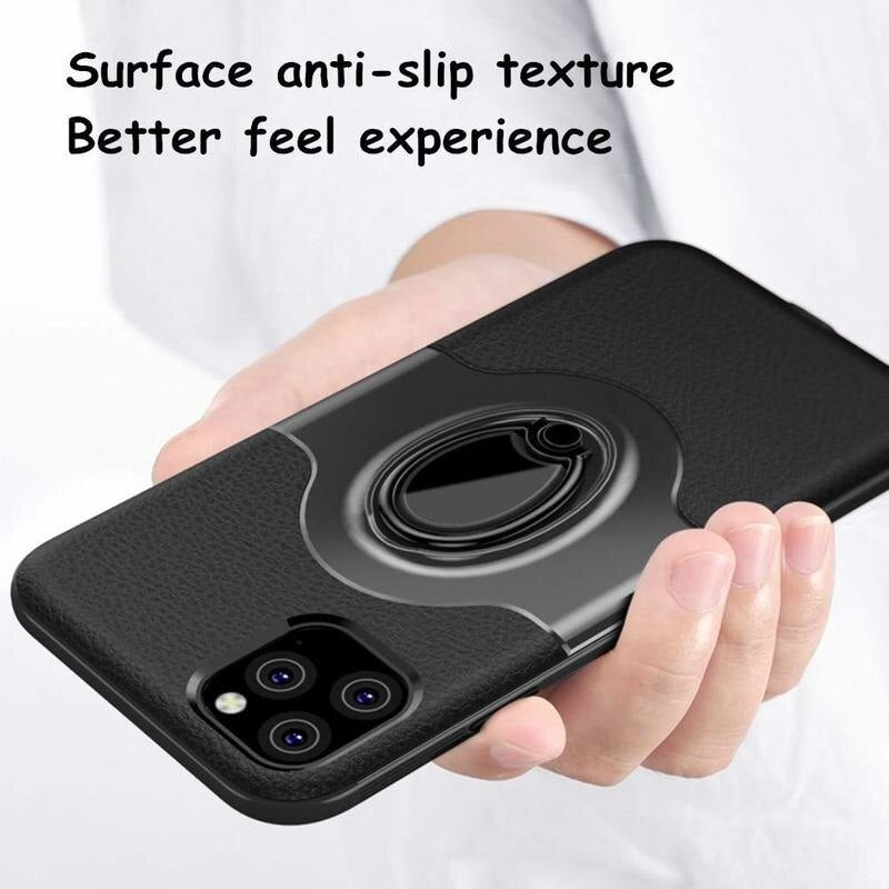 Case For iPhone 11 Pro Max Case Soft Silicone Slim Case with Drop Protection 360 Rotating Finger Ring Fit Car Adsorption Holder