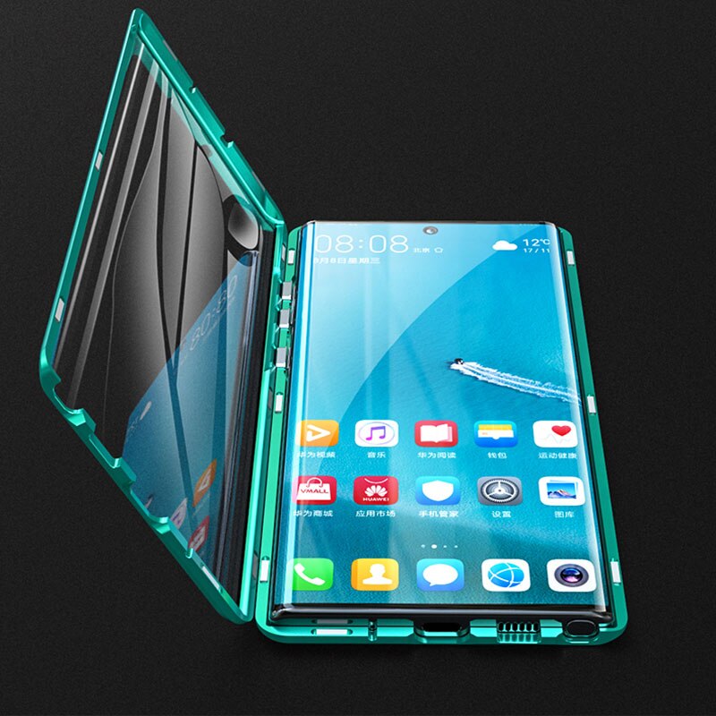 Full body Magnetic Tempered Glass Case for Samsung Note 10 S10 S9 Plus Note 9 Case Metal Bumper Shockproof Protective Shell