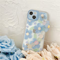 Blue Three-Dimensional Flower Suitable For Apple iPhone 12promax Mobile Phone Case Fine Hole All-Inclusive iPhone11/13 Soft