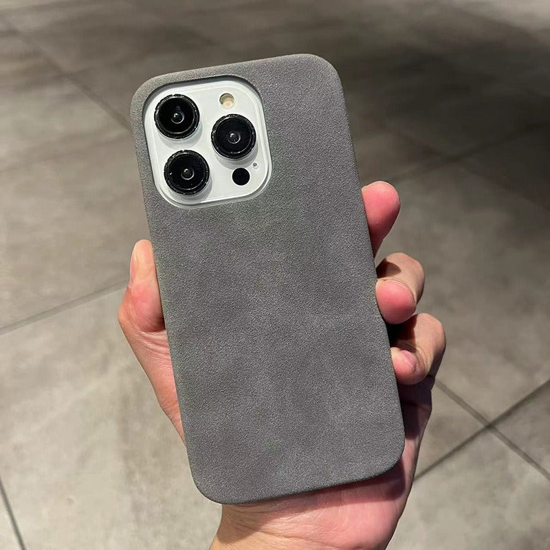 Suitable for iphone14promax mobile phone case suede pattern Apple 13 half package 12 anti-fall 11 net celebrity men's leather case
