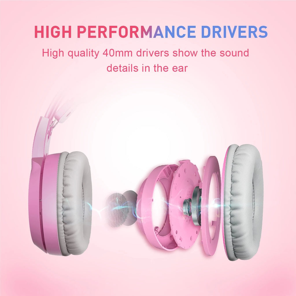 Wired Headphones Gaming Headset 3.5mm Stereo Surround Sound USB 7.1 Led Light Earphones With Microphone For PS4 Game G951 Pink