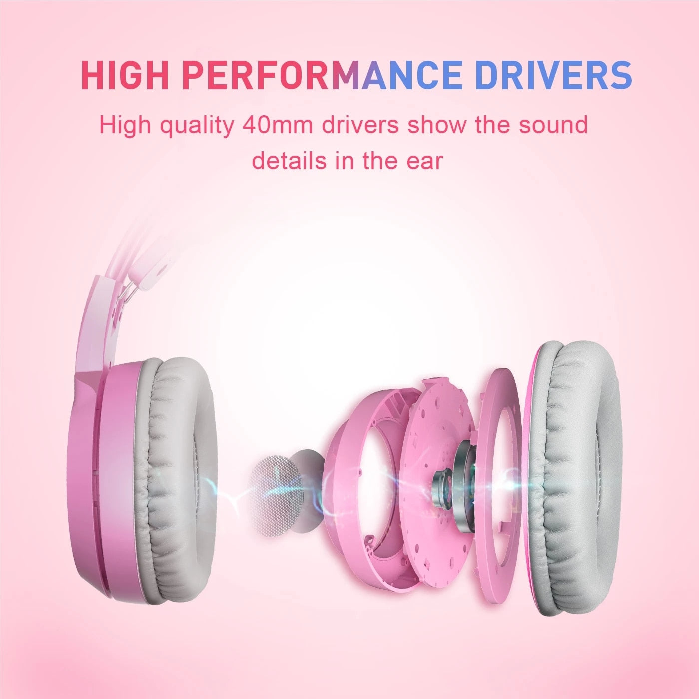 Wired Headphones Gaming Headset 3.5mm Stereo Surround Sound USB 7.1 Led Light Earphones With Microphone For PS4 Game G951 Pink