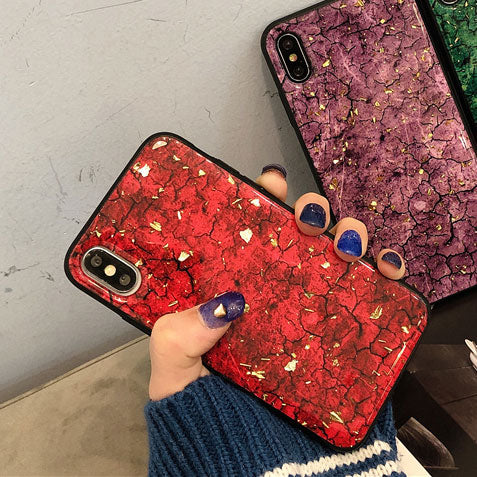 Marble Glitter Phone Case For iPhone X XS Max XR Soft TPU Cover