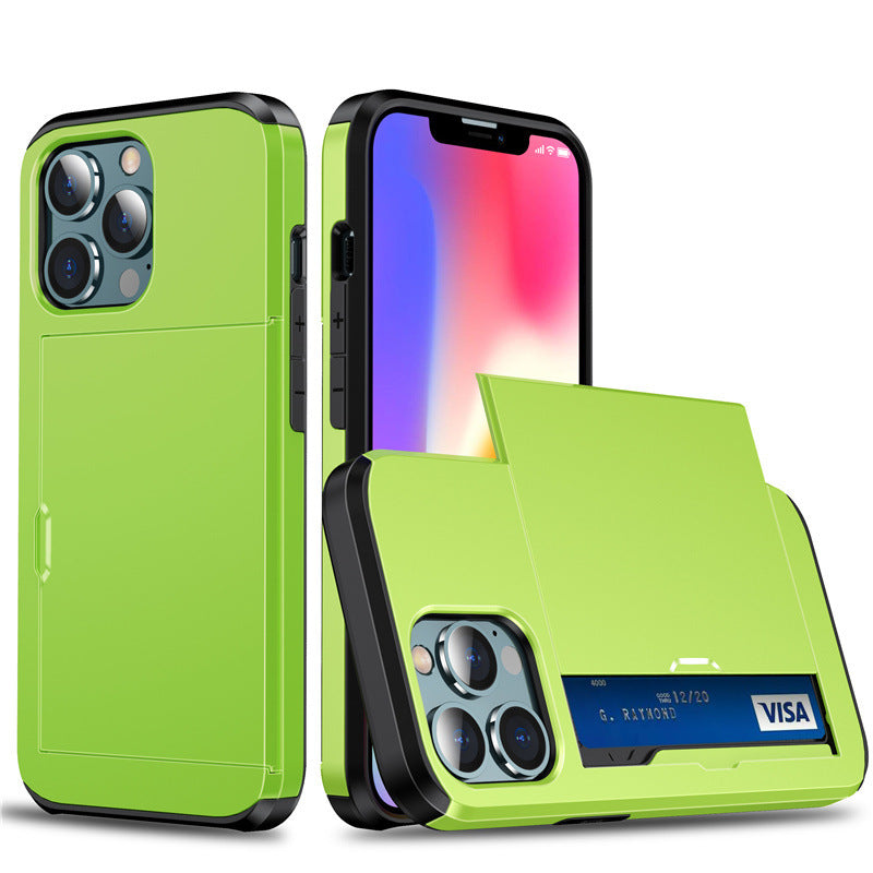 iPhone 17 ProMax phone case Apple 16 slide push card insert 14 15 anti drop protective cover