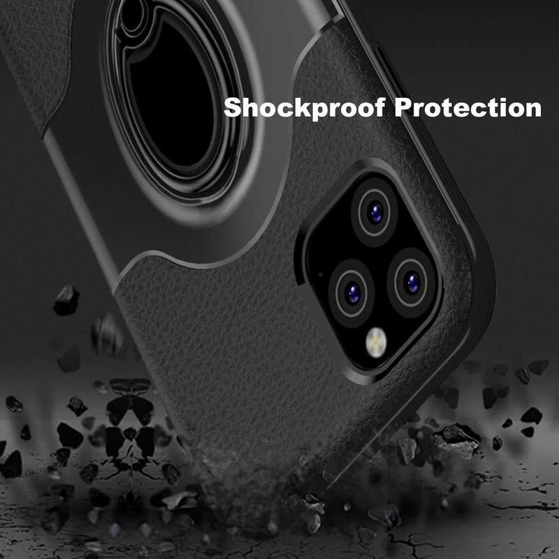 Case For iPhone 11 Pro Max Case Soft Silicone Slim Case with Drop Protection 360 Rotating Finger Ring Fit Car Adsorption Holder