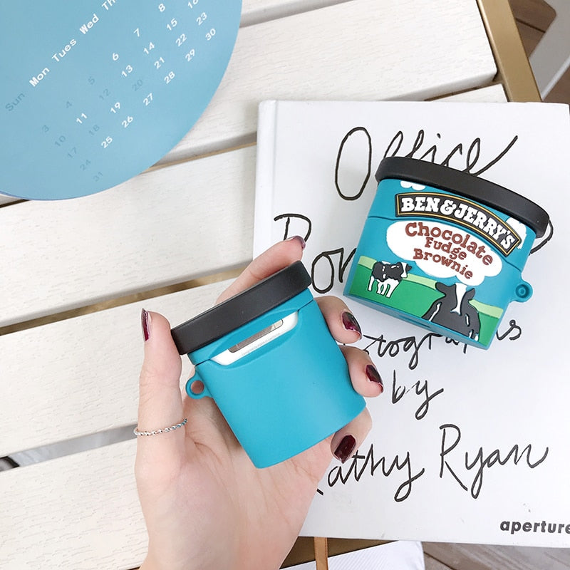 Brand ben jerry chocolate ice cream case For AirPods 1 2 Pro charge box soft silicone Wireless bluetooth earphone protect cover